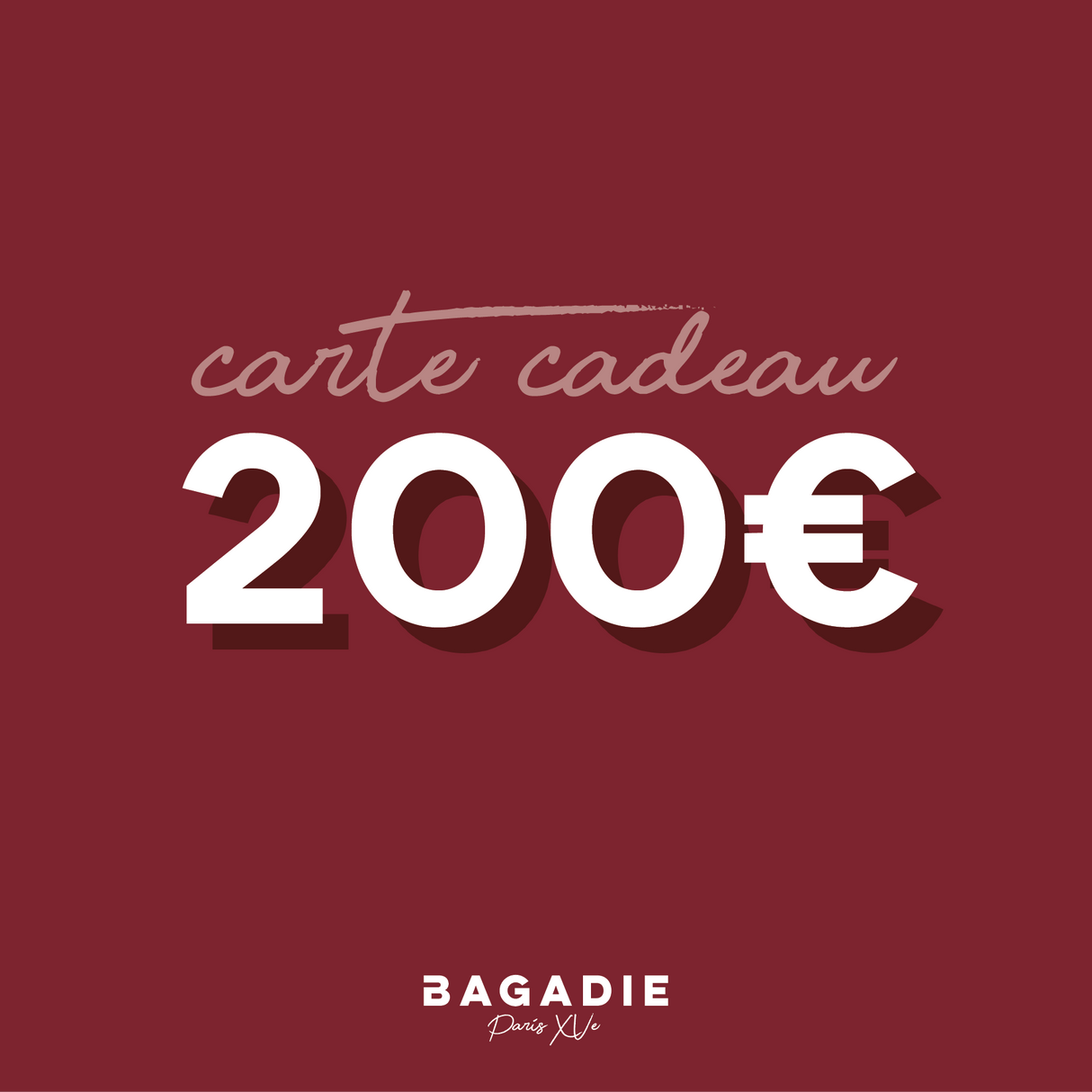 Carte Cadeau Bagadie BAGADIE PARIS