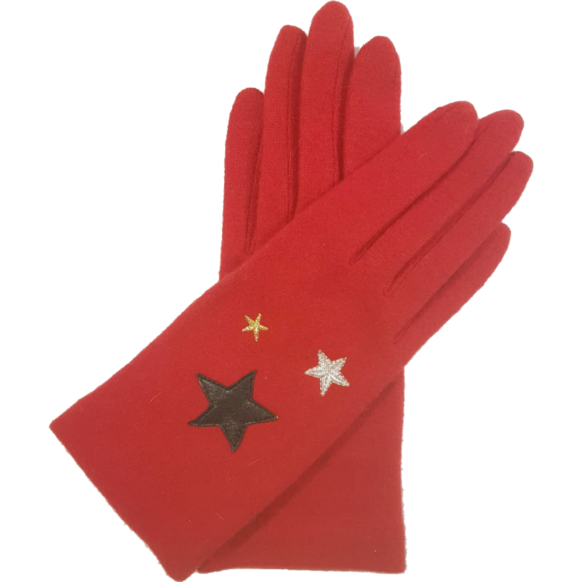 VINCENT PRADIER Gants tactiles avec étoiles - Rouge BAGADIE PARIS