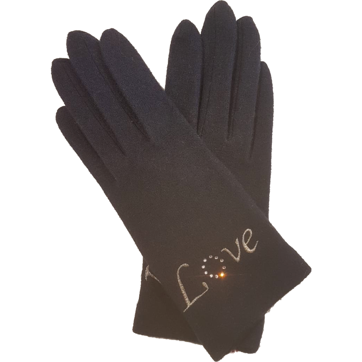 VINCENT PRADIER Gants tactiles fantaisie  - Noir BAGADIE PARIS