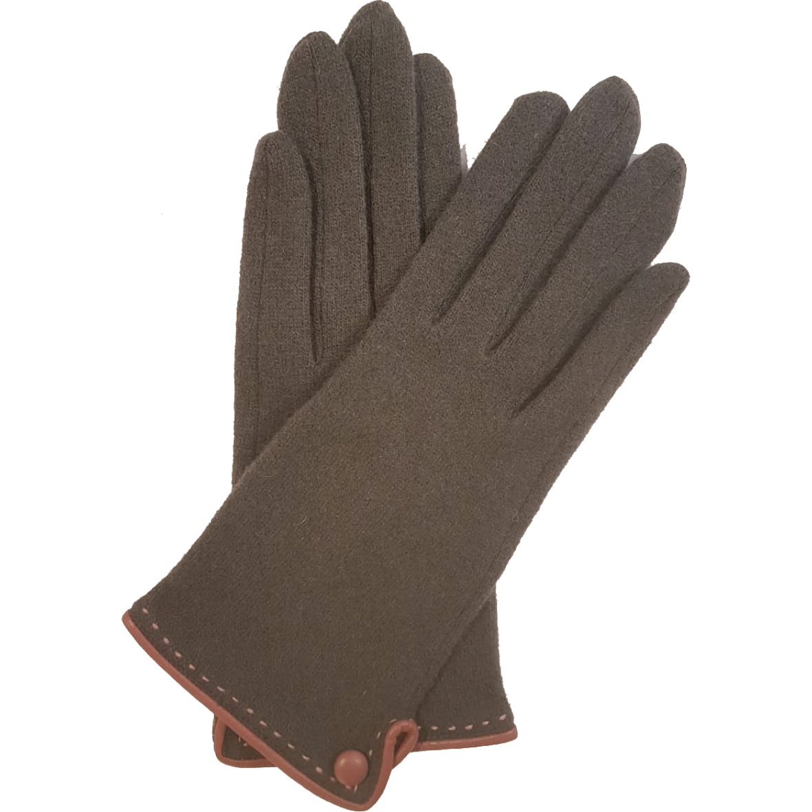 VINCENT PRADIER Gants tactiles brodés - Gris / Rose BAGADIE PARIS