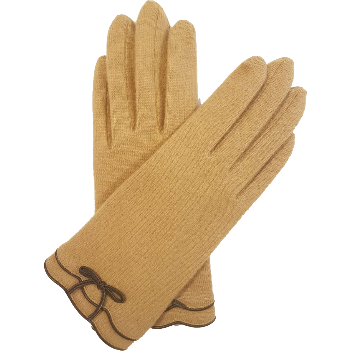 VINCENT PRADIER Gants avec noeud - Camel BAGADIE PARIS