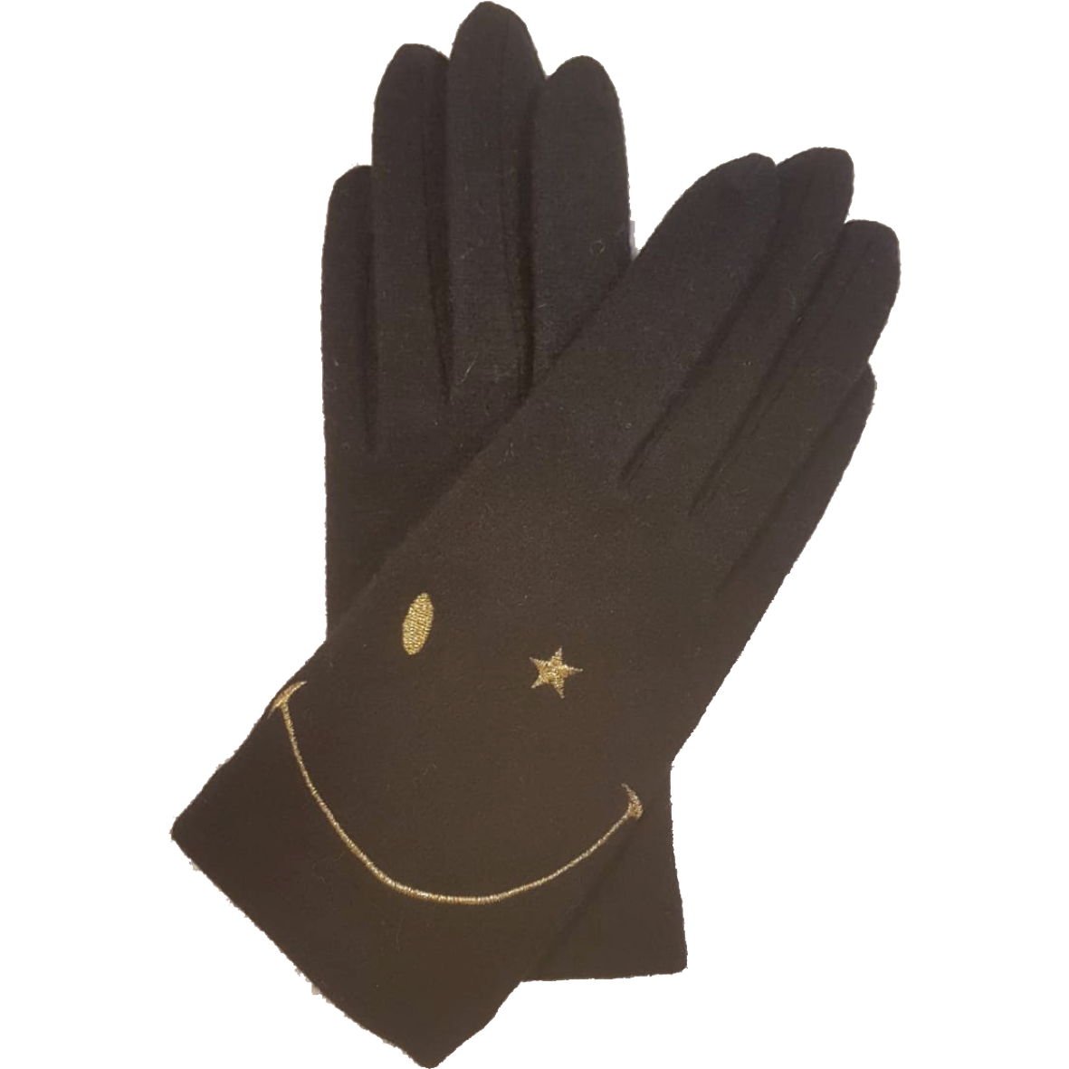 VINCENT PRADIER Gants tactiles fantaisie  - Noir BAGADIE PARIS