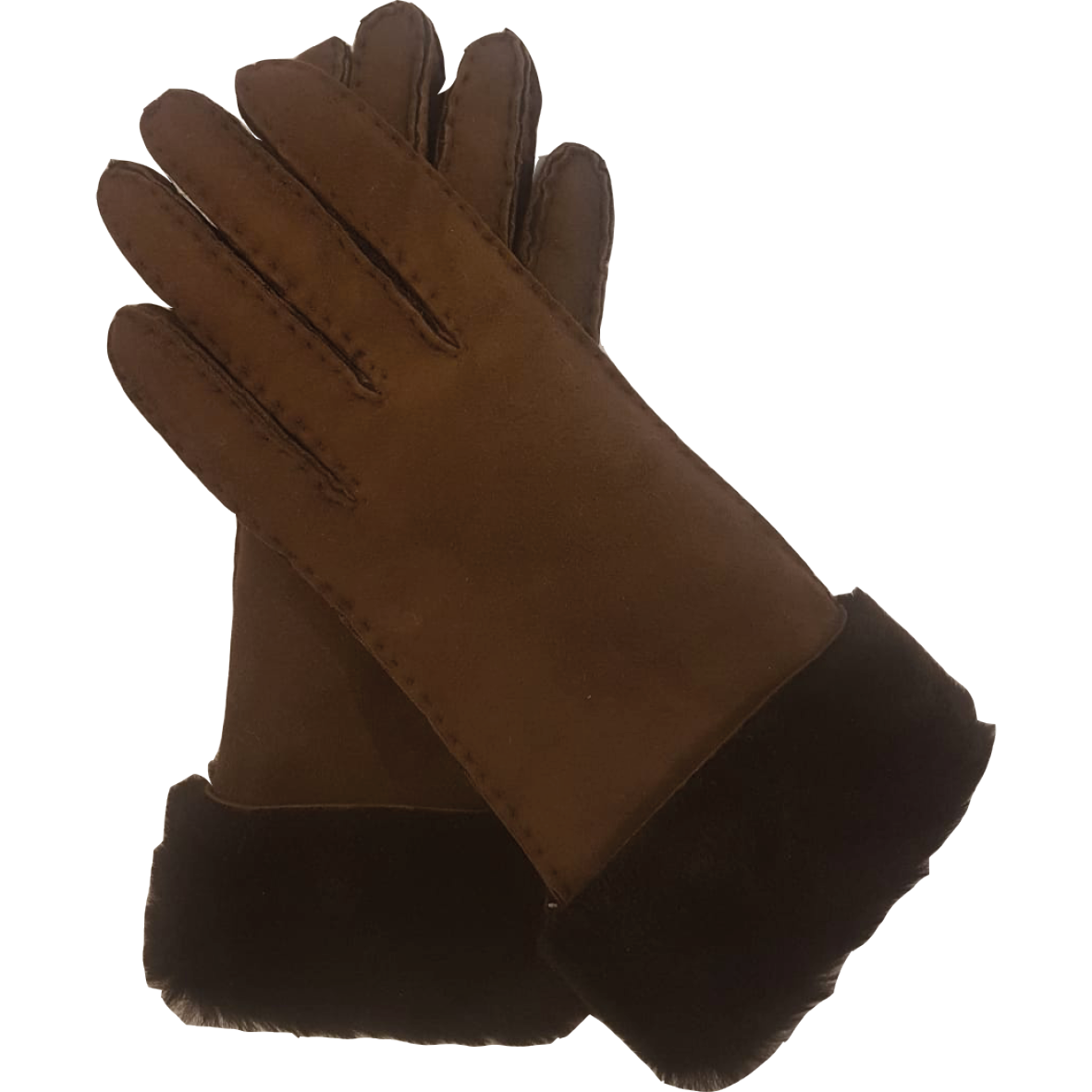 Glove Story Gants avec fourrure tactile - Brown BAGADIE PARIS