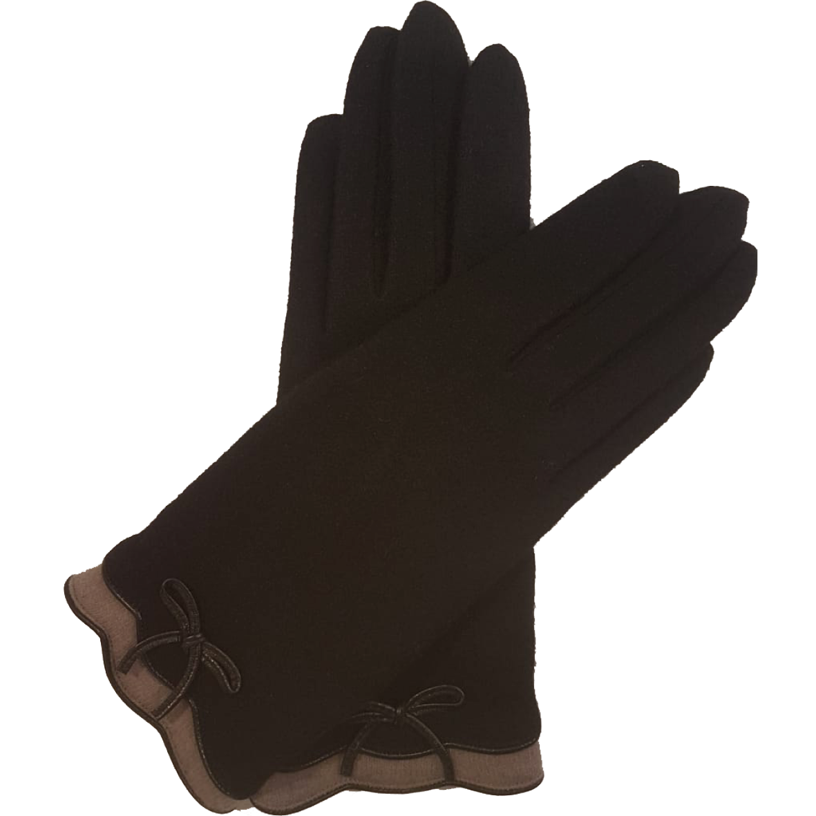 VINCENT PRADIER Gants tactile avec noeud en cuir - Brown/camel BAGADIE PARIS
