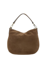 ABRO - Petit sac à main cuir velours JUNA Small Taupe
