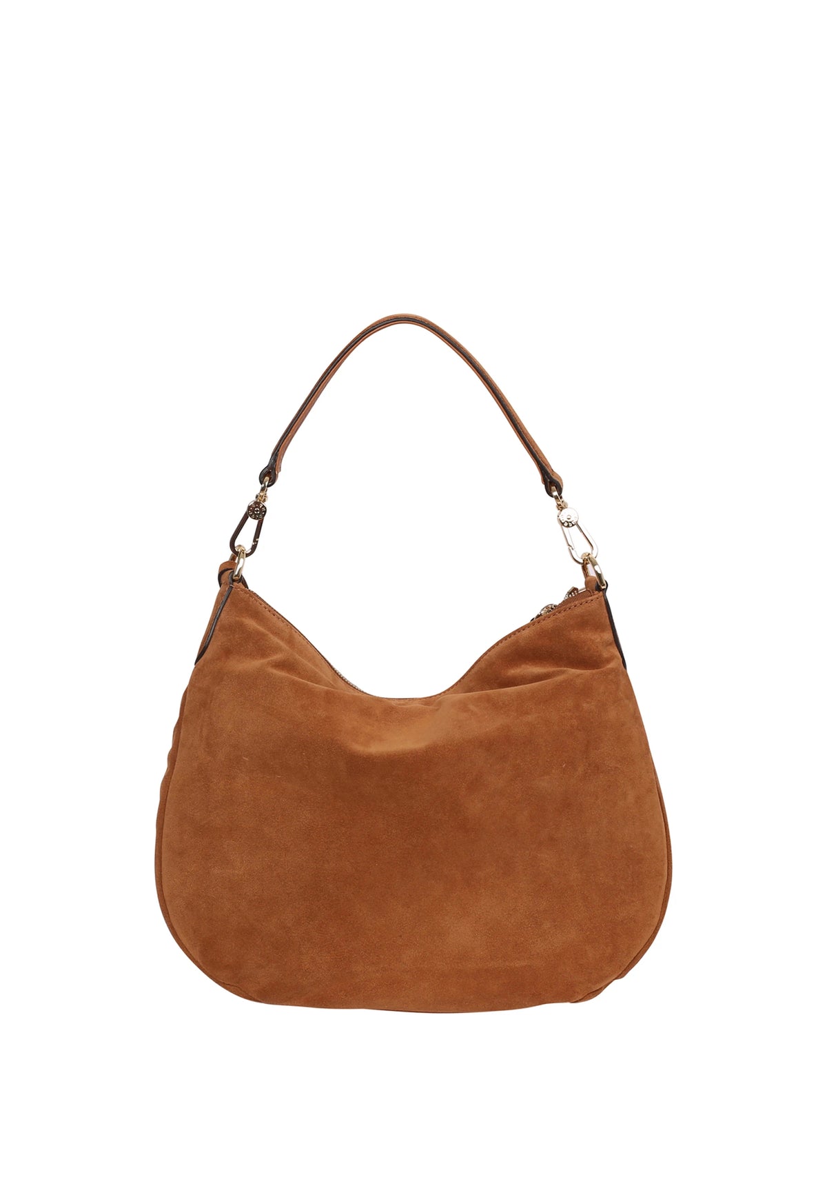 ABRO - Petit sac à main cuir velours JUNA Small Cognac