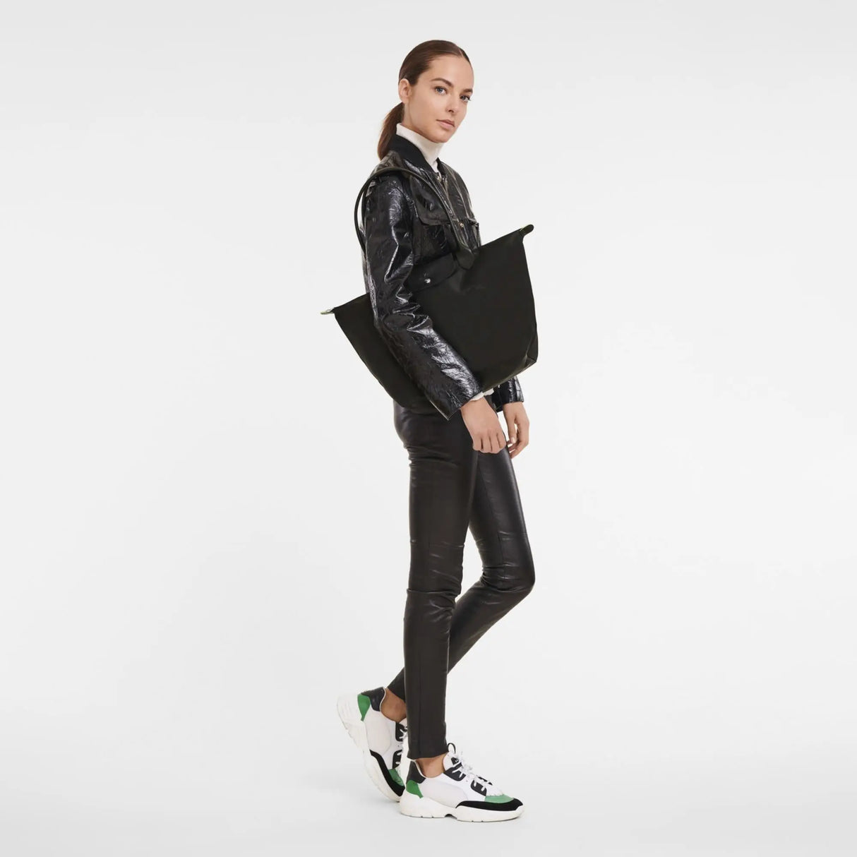 LONGCHAMP - Le Pliage Green - Sac porté épaule M - Noir