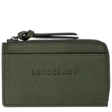 LONGCHAMP - 3D- Porte cartes cuir - Kaki