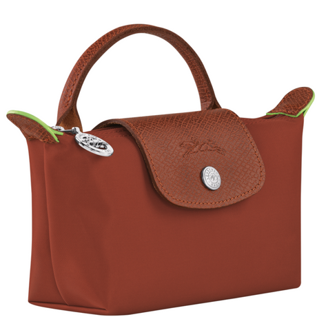 LONGCHAMP - Trousse cosmétiques avec poignée - Le Pliage Green - Toile recyclée - Chataigne
