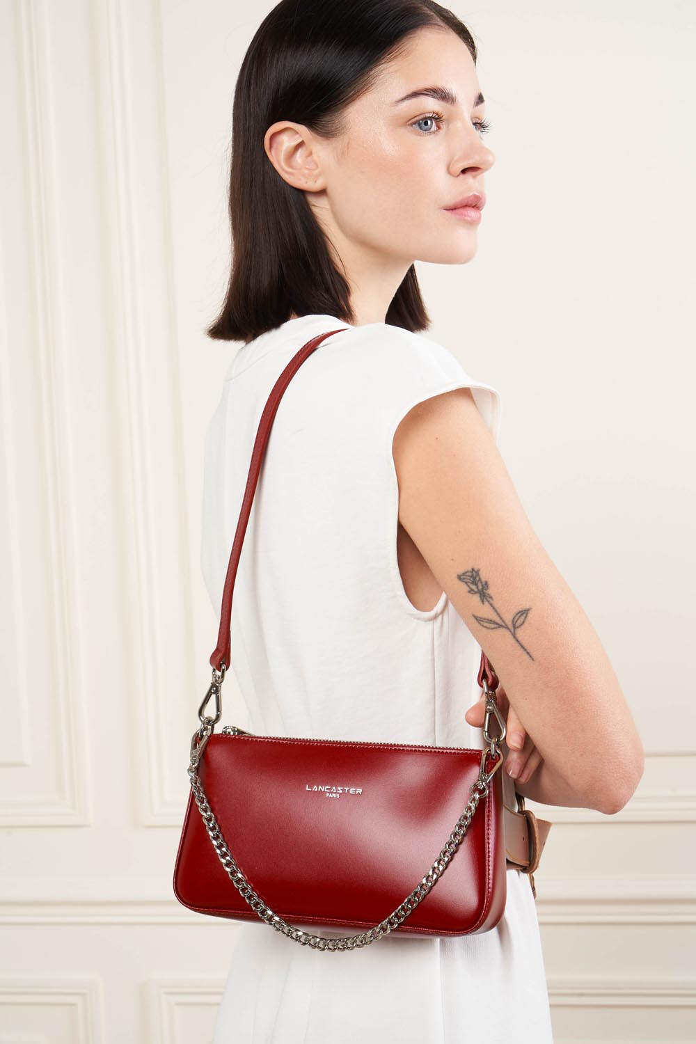LANCASTER - Sac à main - Suave Even - Carmin