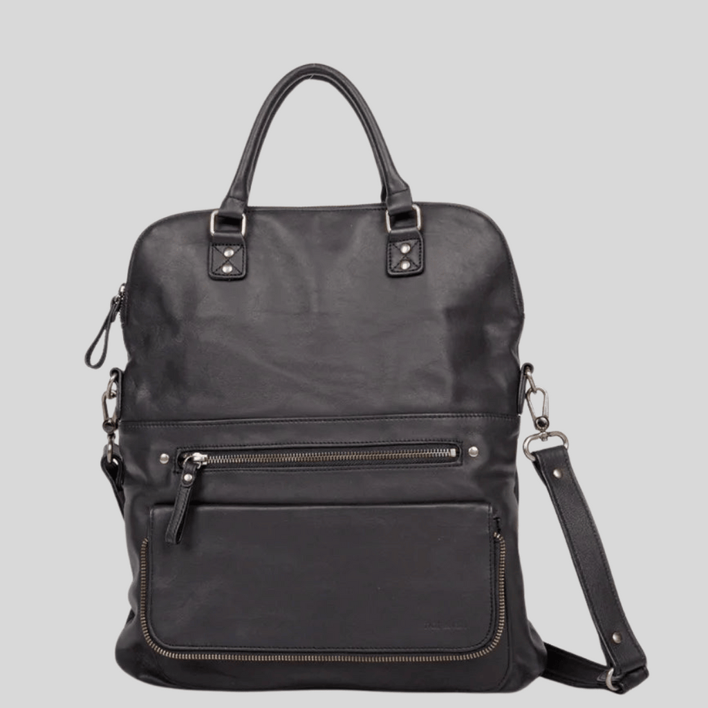 NAT & NIN - Sac vertical double porté - Carrie - noir