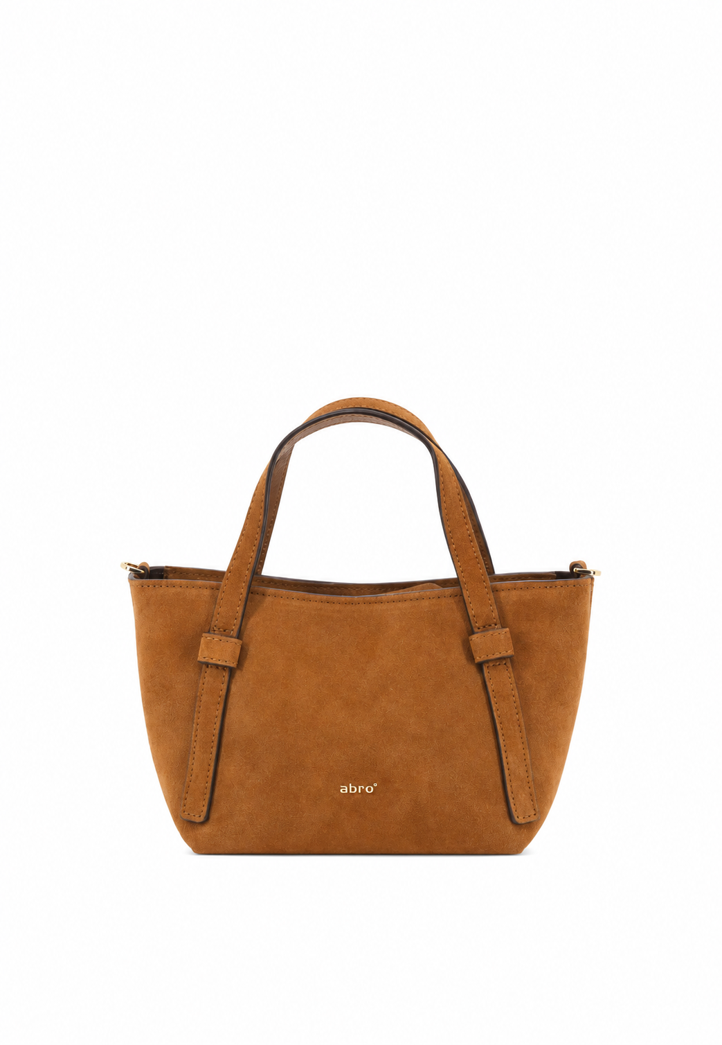 ABRO – Petit sac à main Cosmo Mini en cuir suédé Cognac