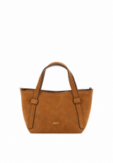 ABRO – Petit sac à main Cosmo Mini en cuir suédé Cognac