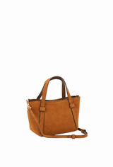 ABRO – Petit sac à main Cosmo Mini en cuir suédé Cognac