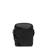 LANCASTER - Sac porté épaule homme en cuir lisse Noir