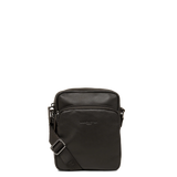 LANCASTER - Sac porté épaule homme en cuir lisse Marron