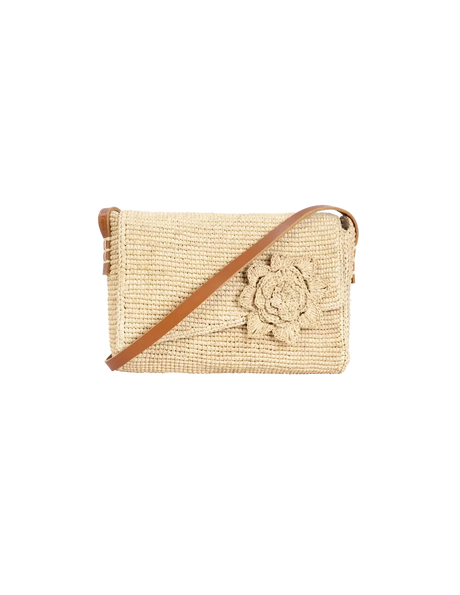 BAGATELLE - Pochette Maha en raphia naturel