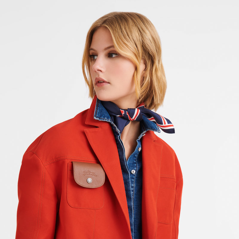 LONGCHAMP - Foulard soie Go the extra Mile - Navy