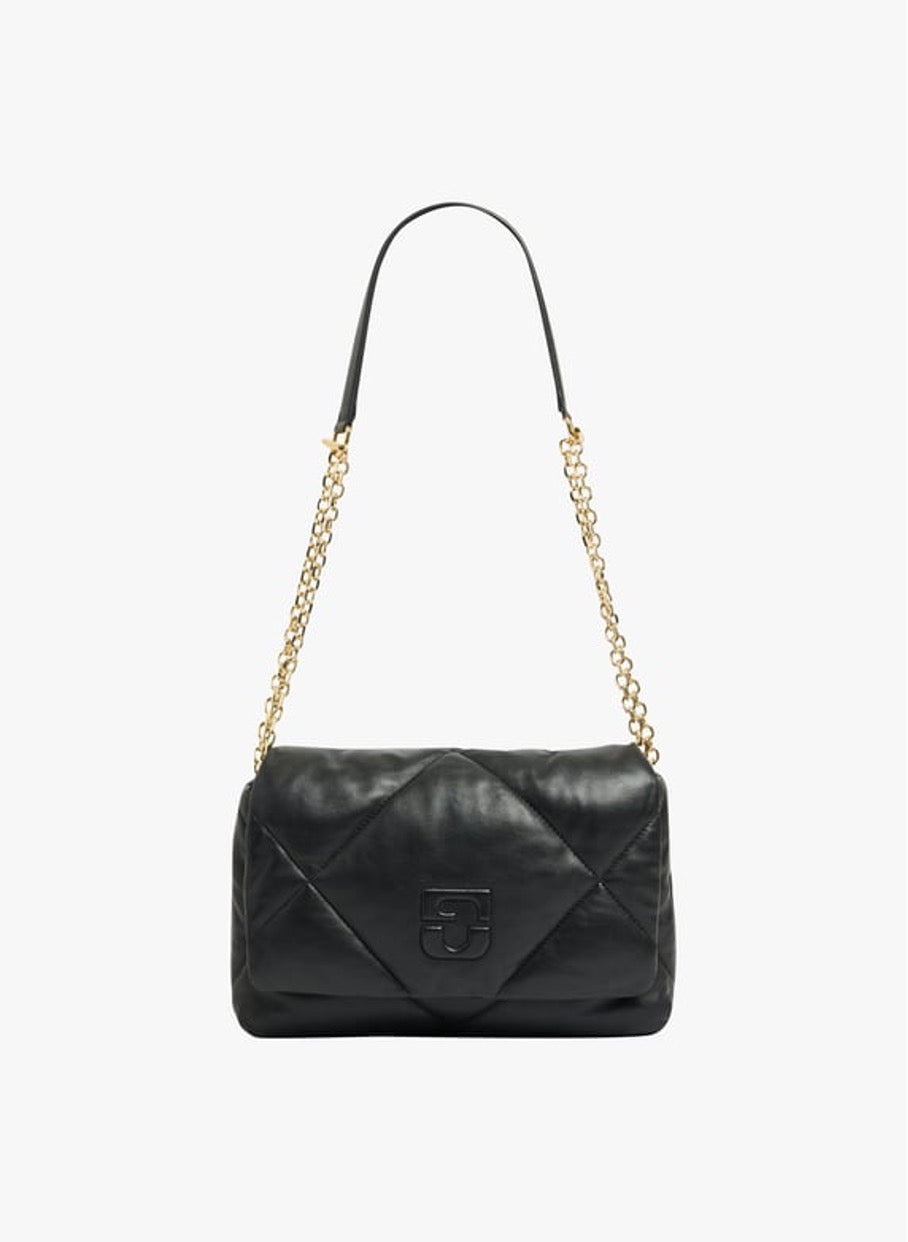 Mini Sac FANNY Cuir Matelassé - Broderies Initiales - Bandoulière Cuir/chaîne - Format Jour/nuit