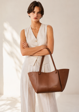 LANCASTER - Grand sac cabas épaule Lancaster Sierra Haus Camel