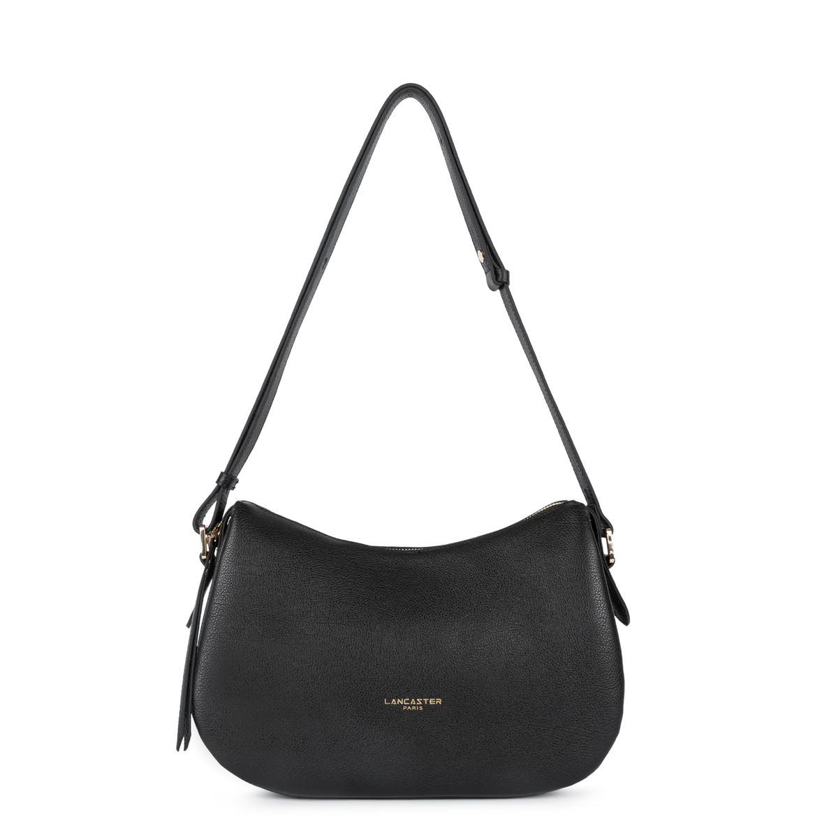 LANCASTER - Sac besace Lancaster Dune en cuir grainé noir