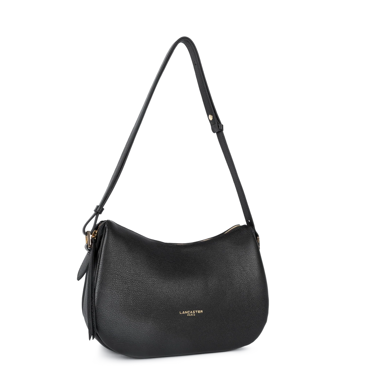 LANCASTER - Sac besace Lancaster Dune en cuir grainé noir