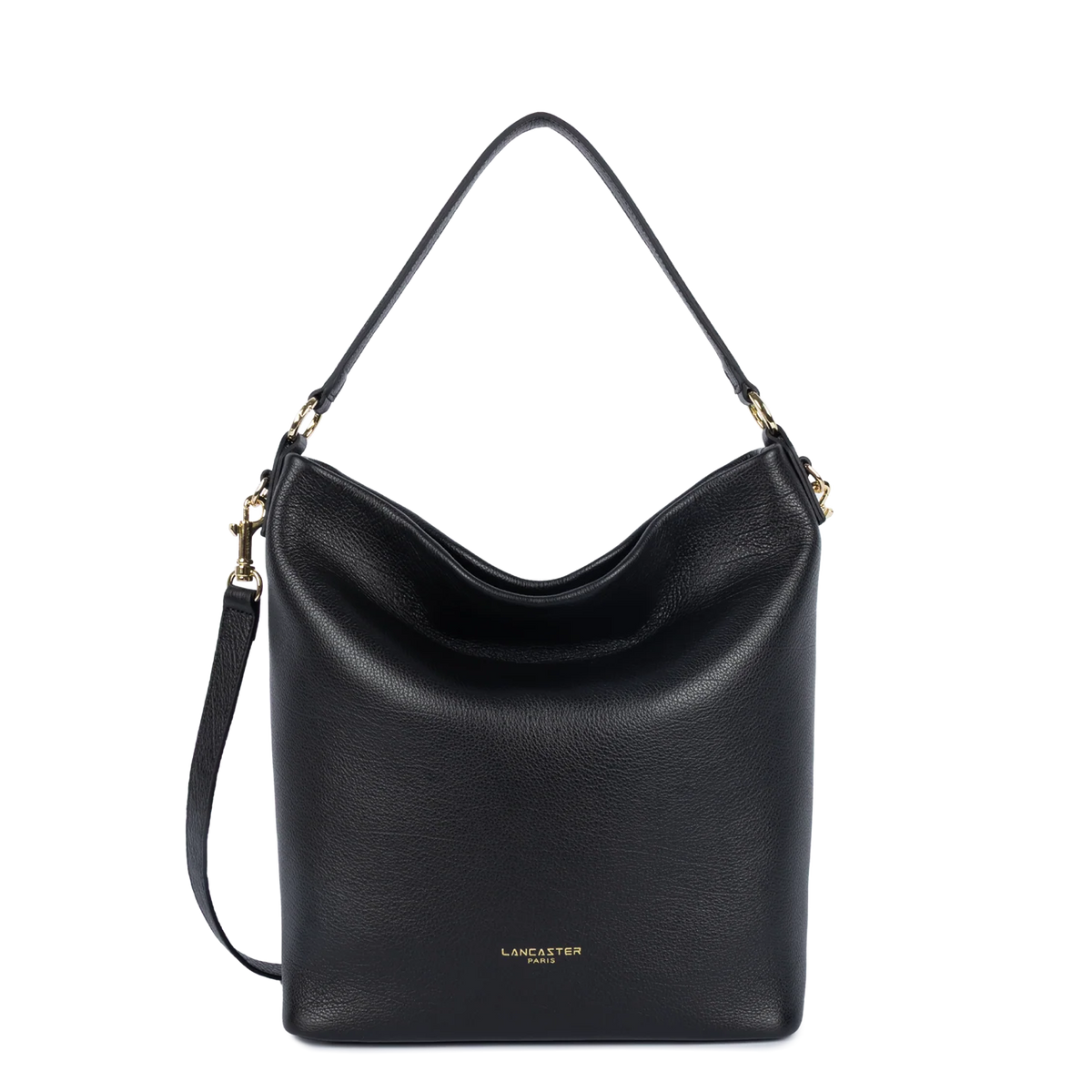 LANCASTER - Grand sac seau Dune en cuir grainé noir