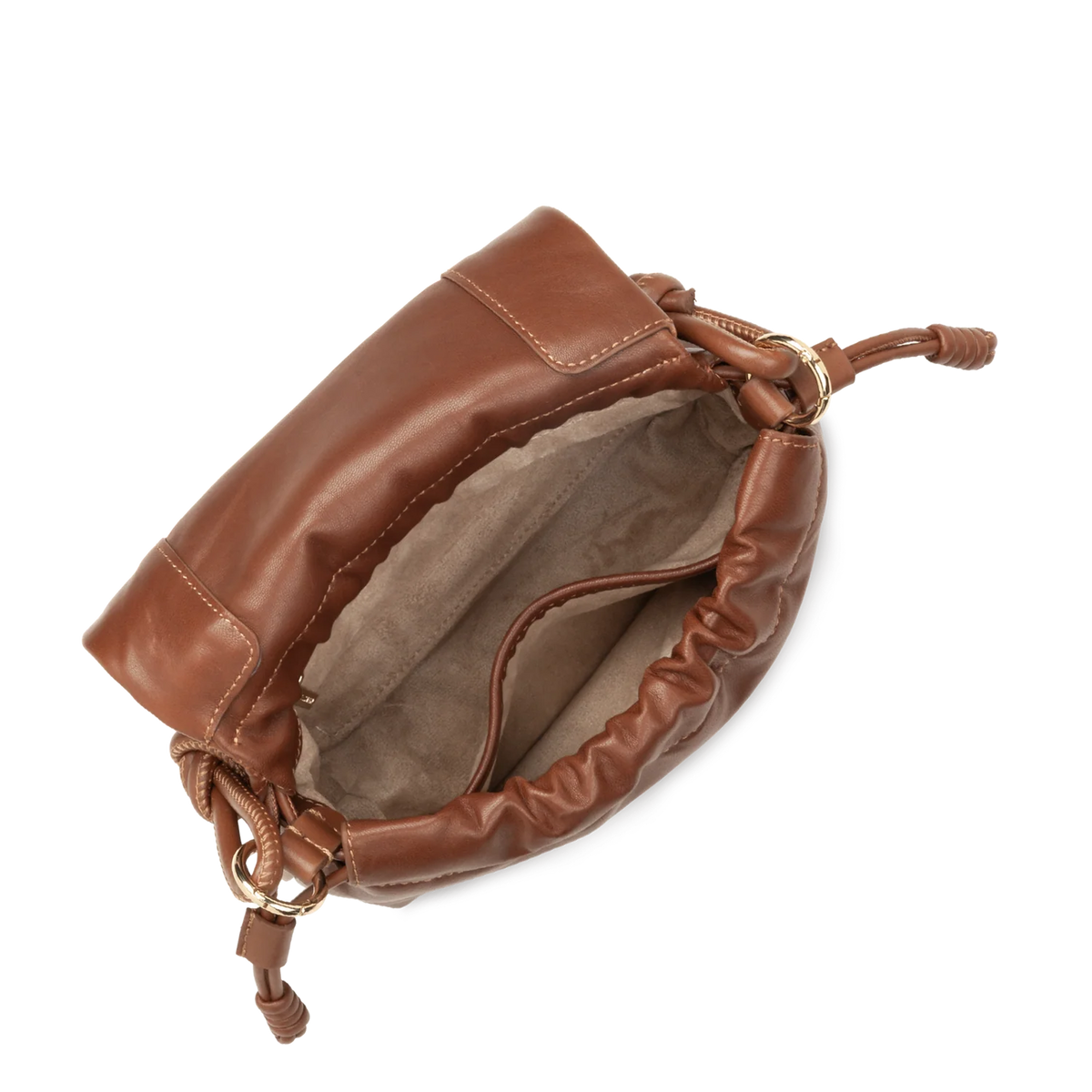 LANCASTER - Petit sac besace Lancaster Lush en cuir d'agneau Cognac