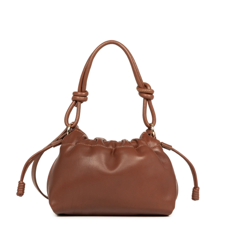 LANCASTER - Petit sac besace Lancaster Lush en cuir d'agneau Cognac