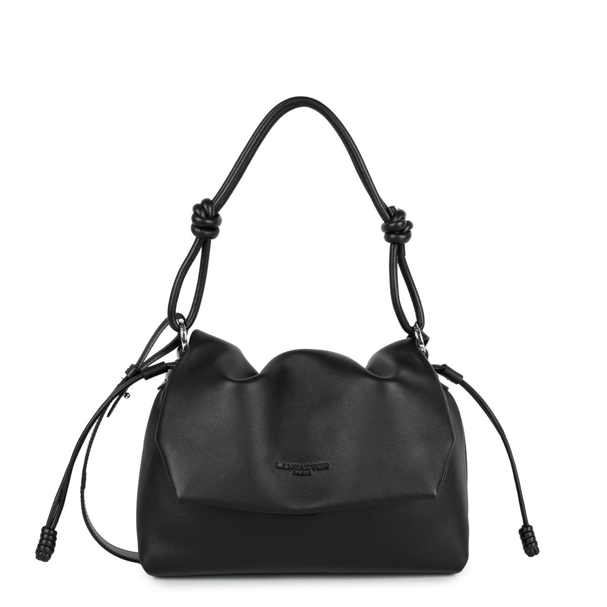 LANCASTER - Sac besace Lush en cuir d'agneau noir