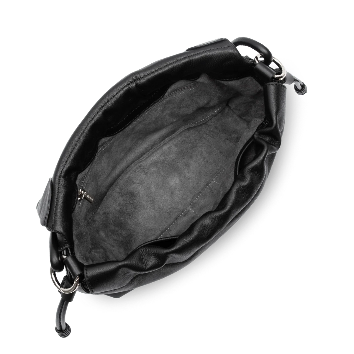 LANCASTER - Sac besace Lush en cuir d'agneau noir