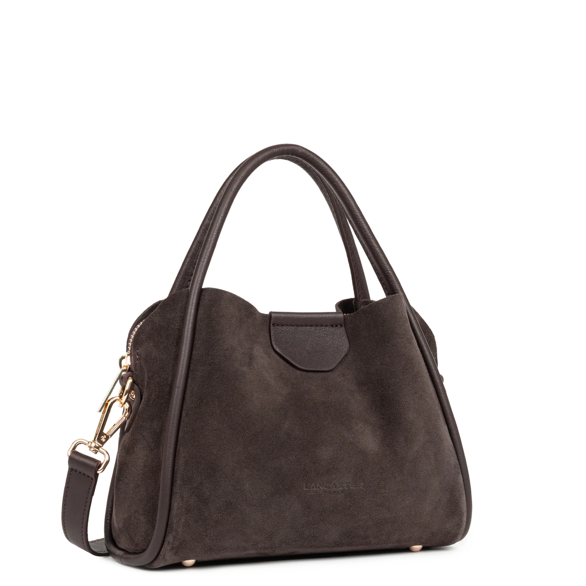 LANCASTER - Petit sac à main Lancaster Suède Ida en cuir velours marron