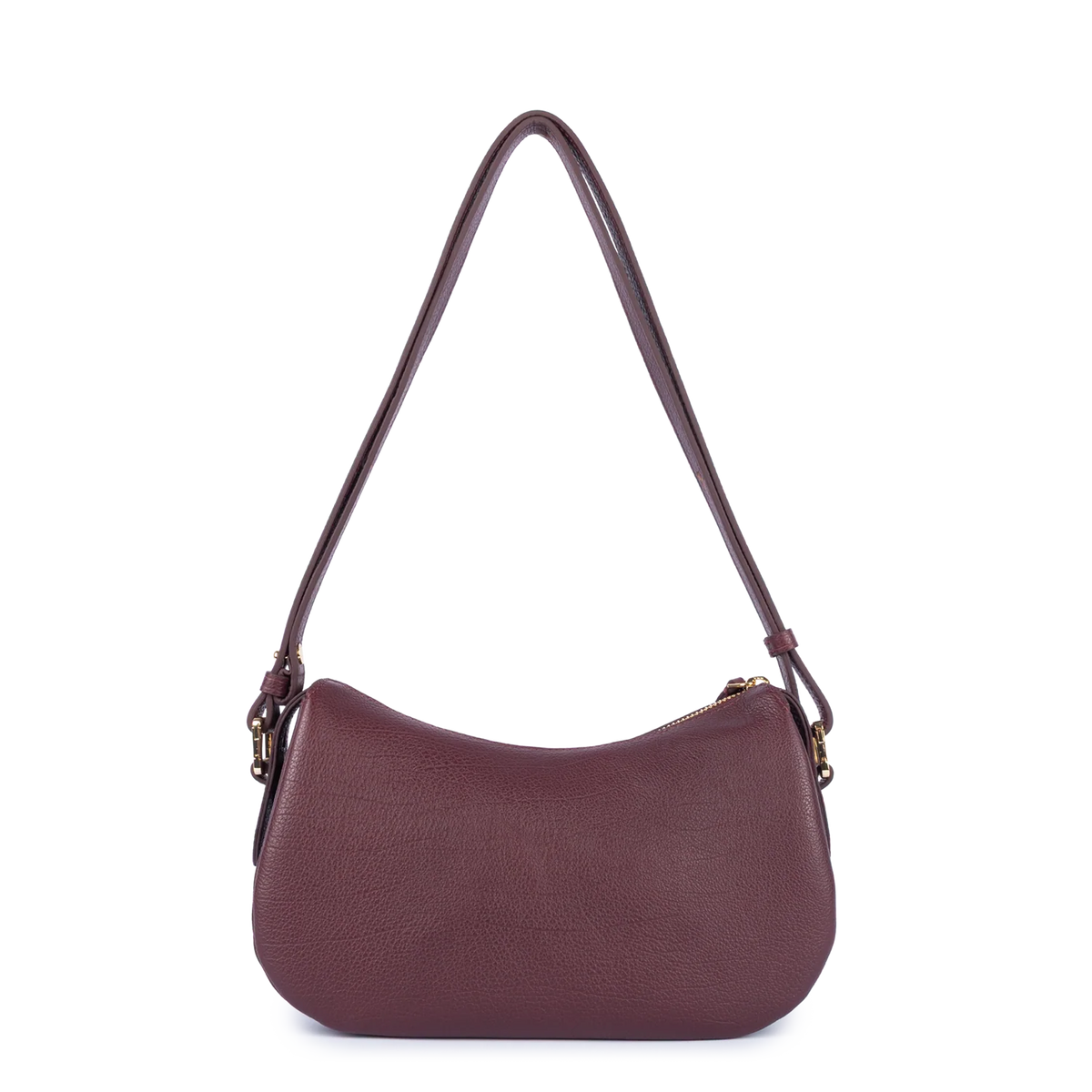 LANCASTER - Petit sac besace Lancaster Dune en cuir grainé bordeaux