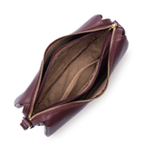 LANCASTER - Petit sac besace Lancaster Dune en cuir grainé bordeaux