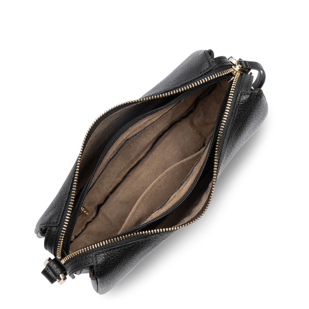 LANCASTER - Petit sac besace Lancaster Dune en cuir grainé noir