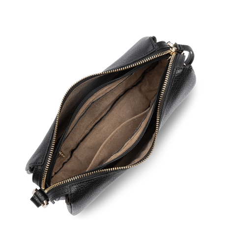 LANCASTER - Petit sac besace Lancaster Dune en cuir grainé noir