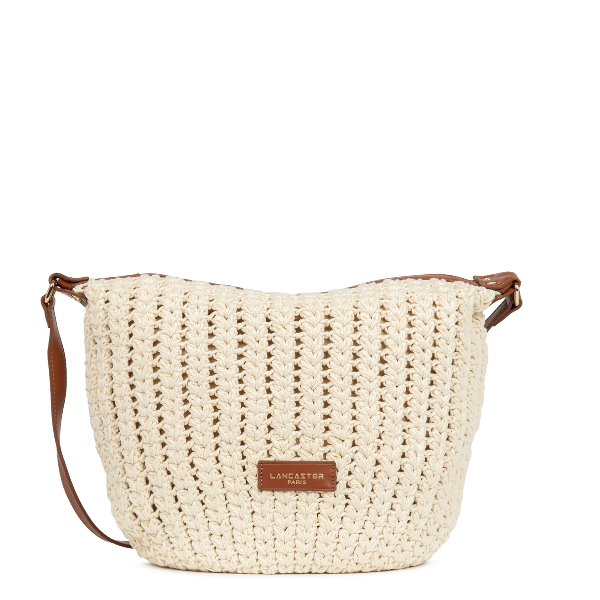 LANCASTER - Sac besace tressé coton