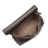 LANCASTER - Grand sac cabas porté épaule en cuir velours Suède Grace Marron