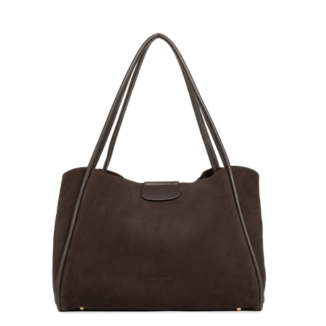 LANCASTER - Grand sac cabas Lancaster Suède Ida en cuir velours marron