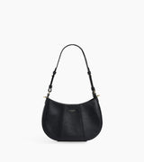 LE TANNEUR - Sac demi lune - Juliette en cuir grainé - Noir