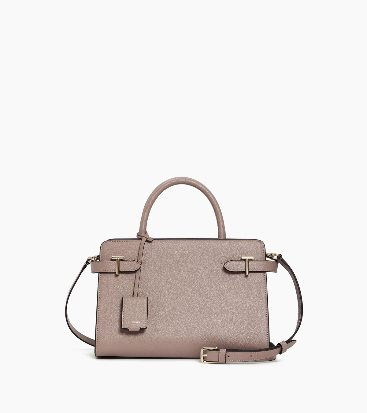 LE TANNEUR- Sac à main moyen modèle Emilie en cuir grainé Gris Fossile