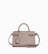 LE TANNEUR- Sac à main moyen modèle Emilie en cuir grainé Gris Fossile