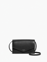 LE TANNEUR- Pochette Paulette en cuir lisse Noir