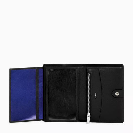 Portefeuille femme moyen modèle Romy en cuir grainé Noir - LE TANNEUR