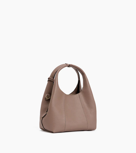 LE TANNEUR - Sac porté épaule petit - Juliette en cuir grainé - Gris Parme