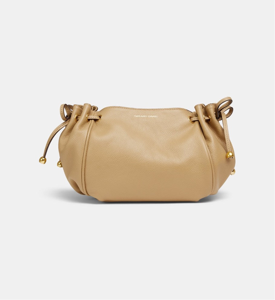 Sac En Cuir De Veau Gérard Darel 24h Avec Portefeuille Assorti - Occasion, Gris, Style Porté épaule