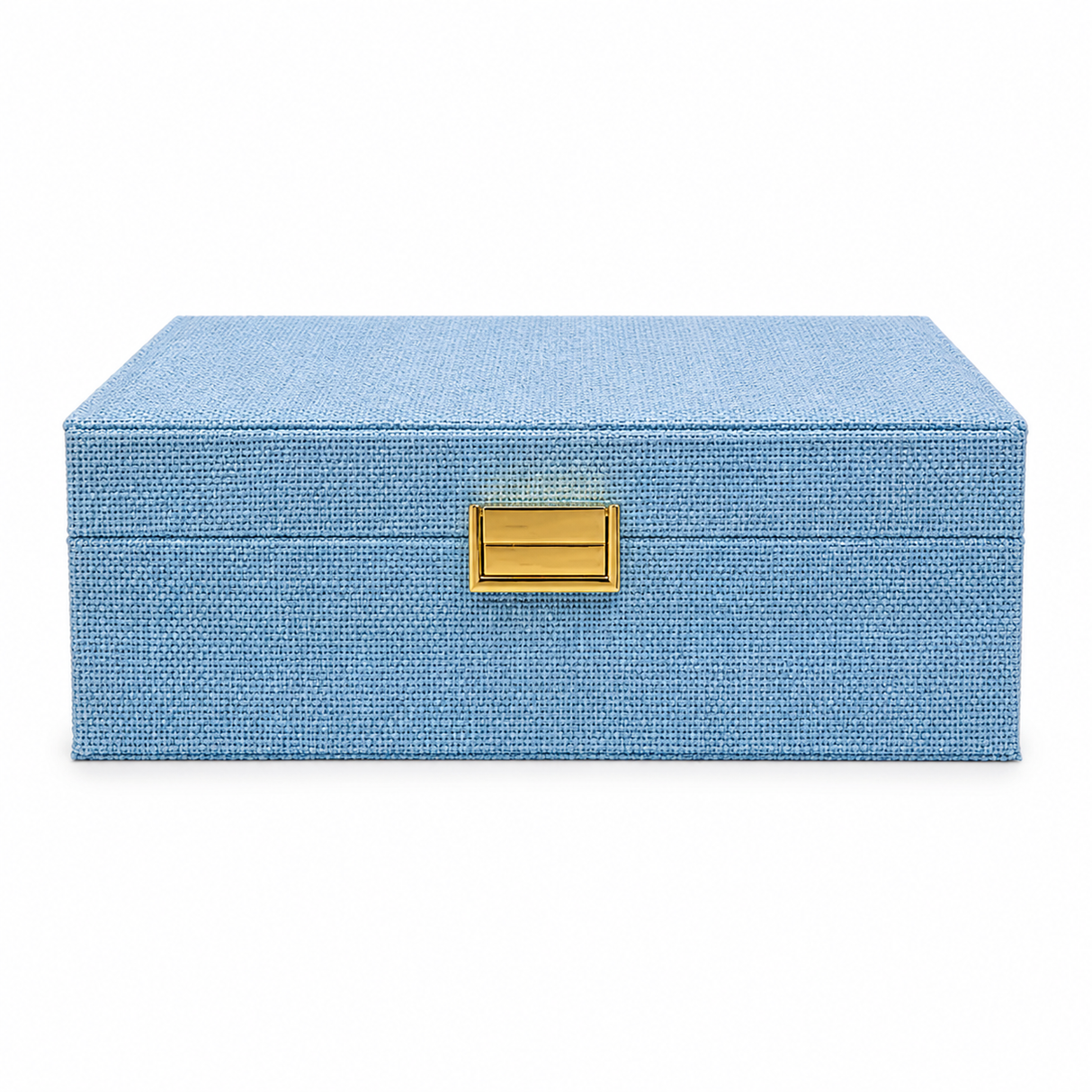MAISON SCARLETT - Boite à bijoux Louise effet lin bleu ciel