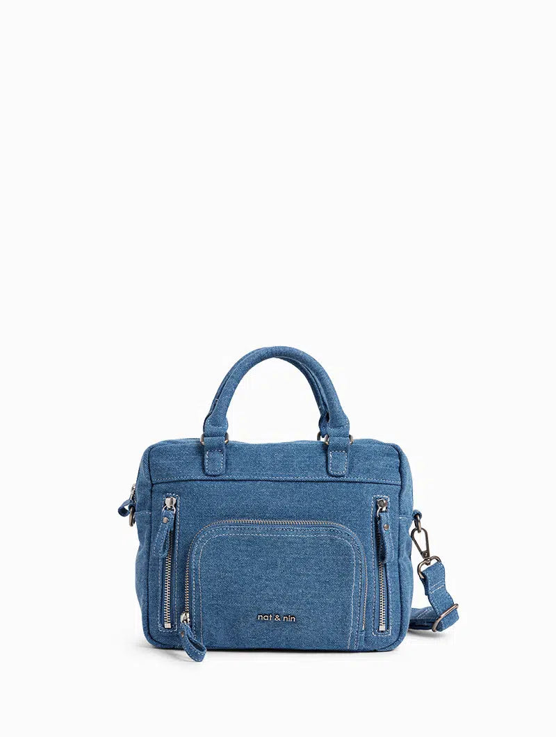NAT & NIN - Cabas multipoches mini - MACY - Denim Bleu clair