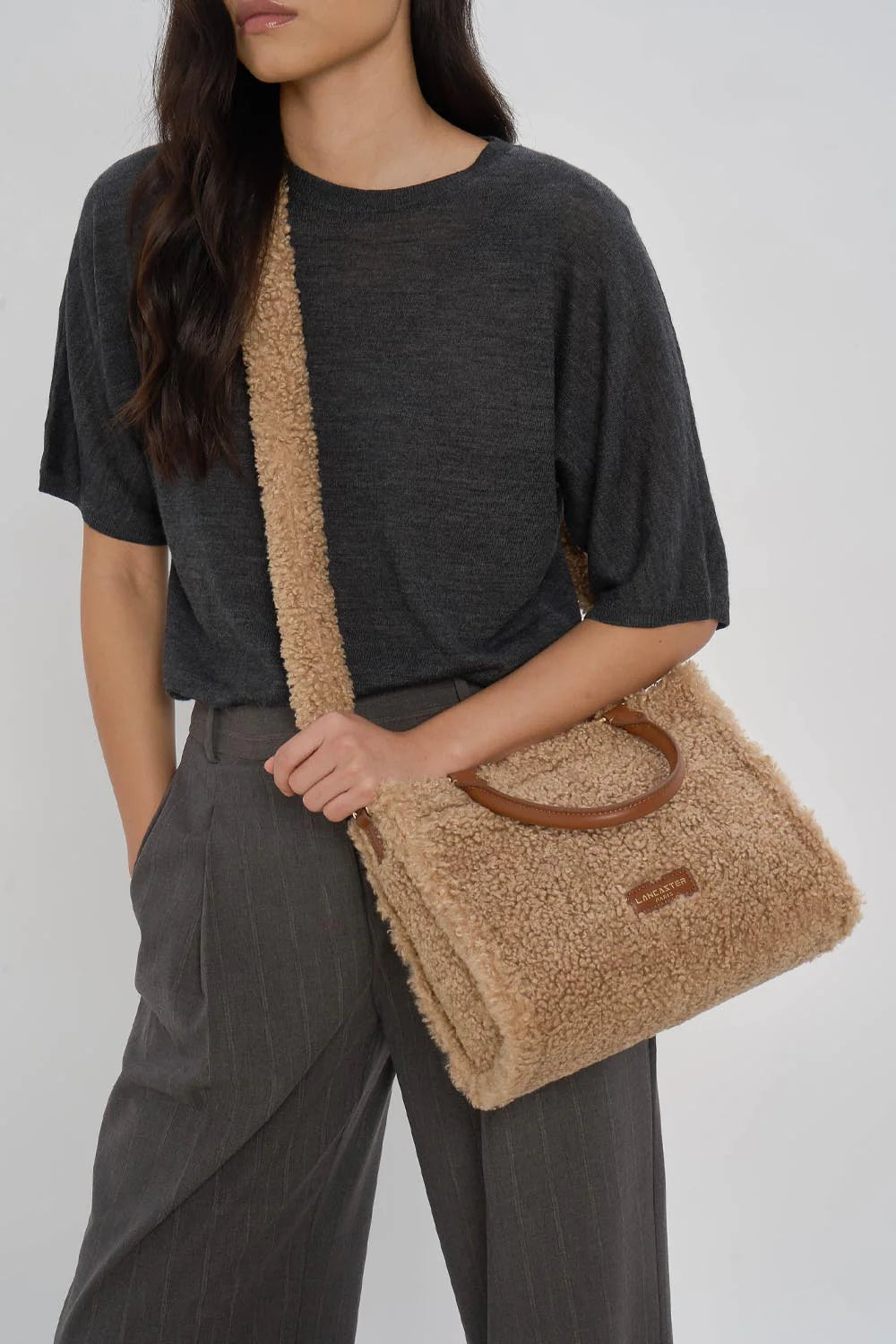 LANCASTER - Mini sac cabas femme  - Moumoute - Cognac