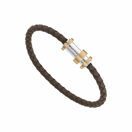 MONTBLANC bracelet cuir marron tressé